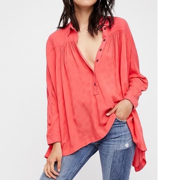 Free People Oversized Top Blouse - Picture 2 of 5